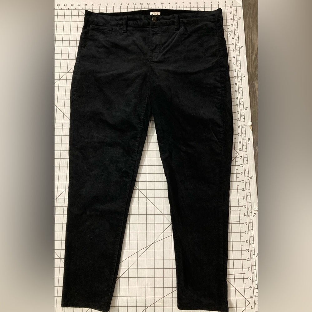 J. Crew Stretch Women’s Size 34‎ Black Crushed Velvet Jeans